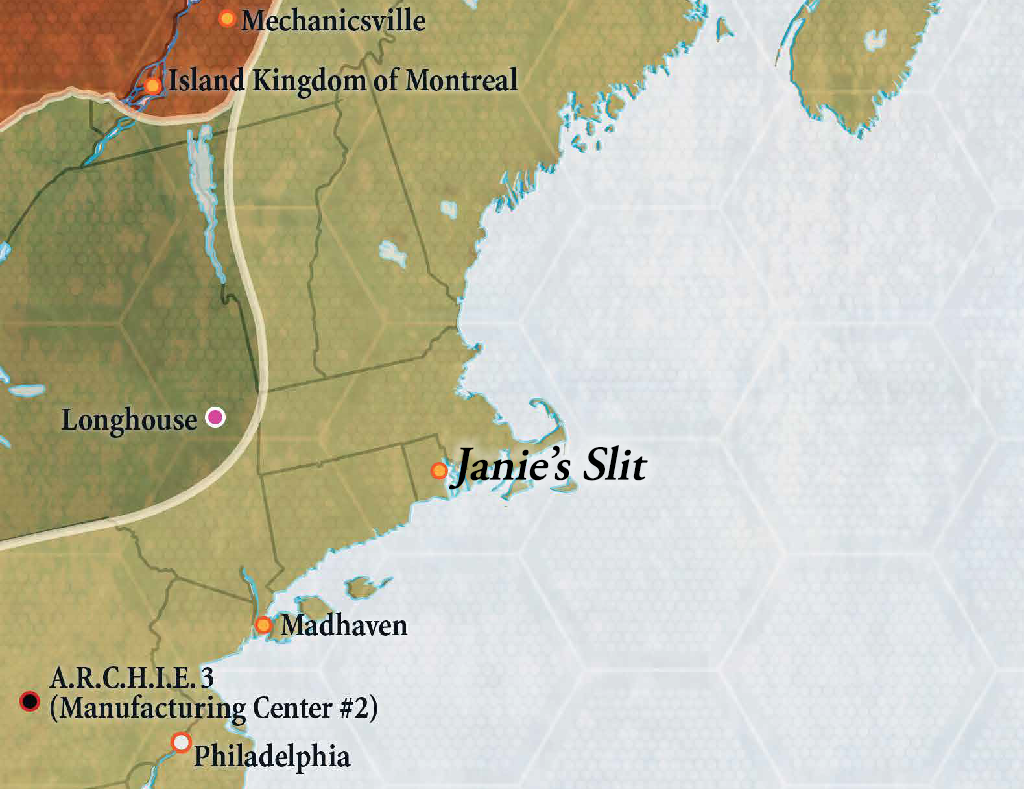 Rifts North America Map around Janie's Slit